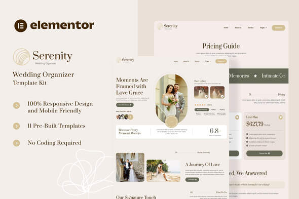 Serenity - Wedding Organizer Elementor Template Kit