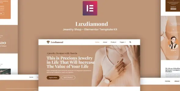 Luxdiamond – Jewelry Shop Elementor Template Kit